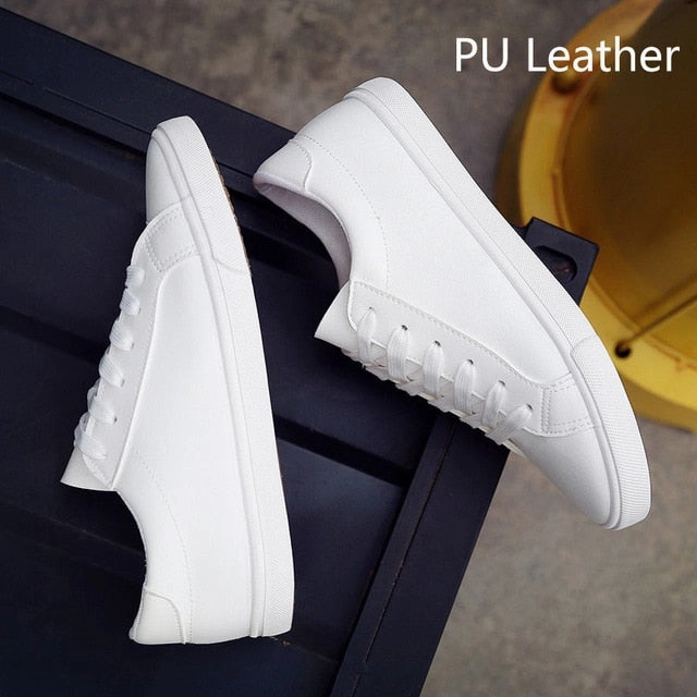 2019 new spring tenis feminino lace-up white shoes woman PU Leather solid color female shoes casual women shoes sneakers
