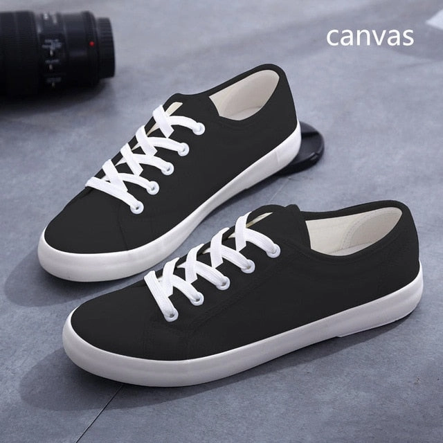 2019 new spring tenis feminino lace-up white shoes woman PU Leather solid color female shoes casual women shoes sneakers