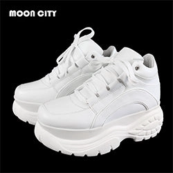 Famous Footwear Sneakers 2020 White Fashion Women Platform Sneakers Leather Causal Ladies Chunky Sneakers Woman High PU Black Sports Vulacanize Shoes
