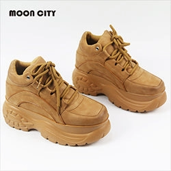 2020 White Fashion Women Platform Sneakers Leather Causal Ladies Chunky Sneakers Woman High PU Black Sports Vulacanize Shoes Sneakers With White