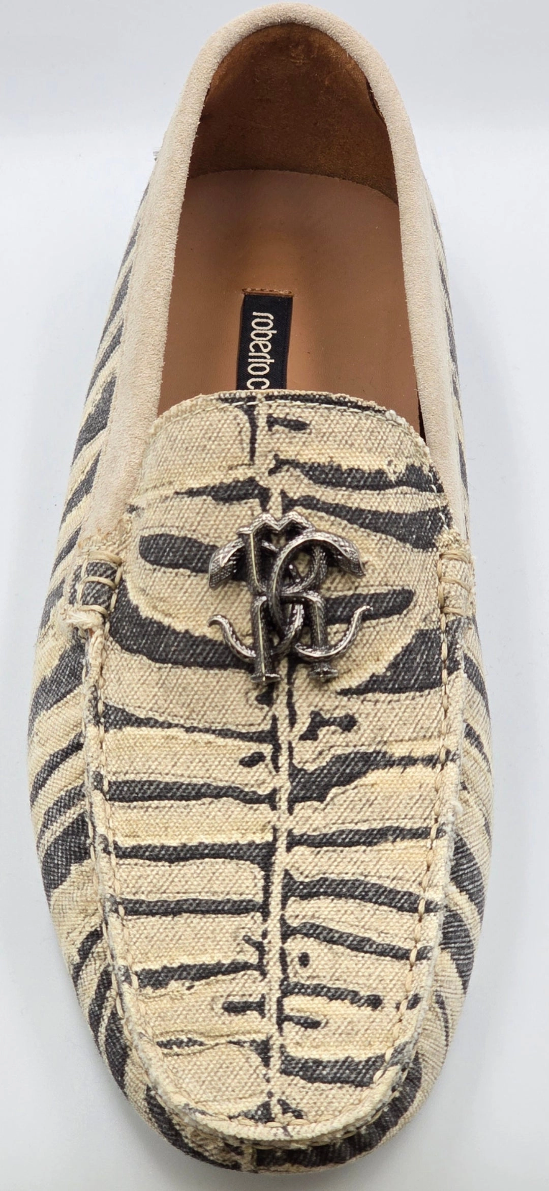 9104 Roberto Cavalli Moccasins / Animal Print Platform Sneaker Loafers