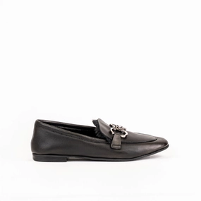 9161 Casadei Loafers / Black Wide Width Penny Loafers