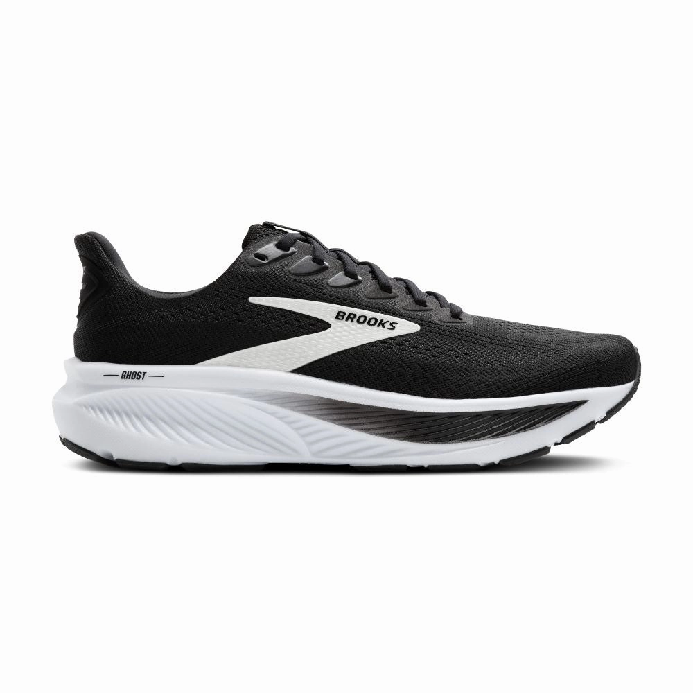 'Brooks' Men's Ghost 17 - Black / Grey / White Best Motion Control Running Shoes