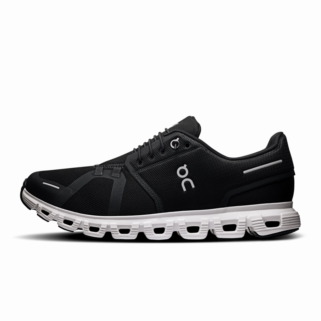 Low Drop Running Shoes 'On Running' Men's Cloud 6 - Black / White
