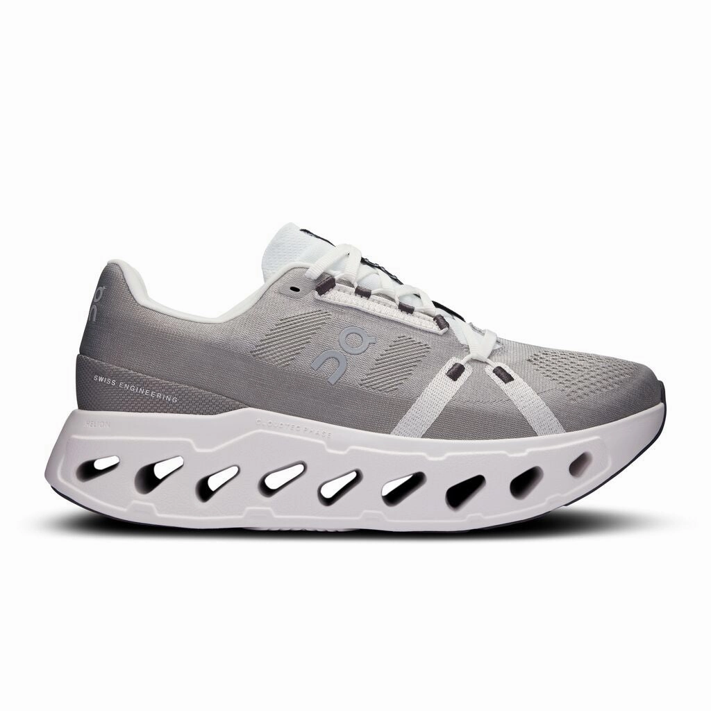 'On Running' Men's Cloudeclipse - Alloy / White Running Shoes Flat Wide Feet
