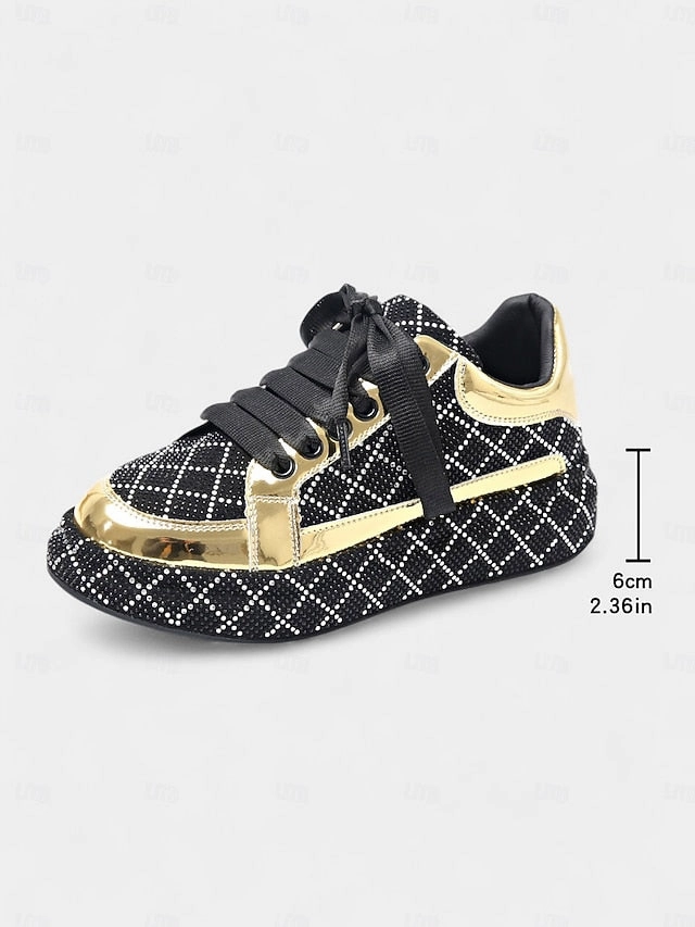 - Women's Quilted Silver Rhinestone Black and Sneakers Sneakers In The Washing Machine