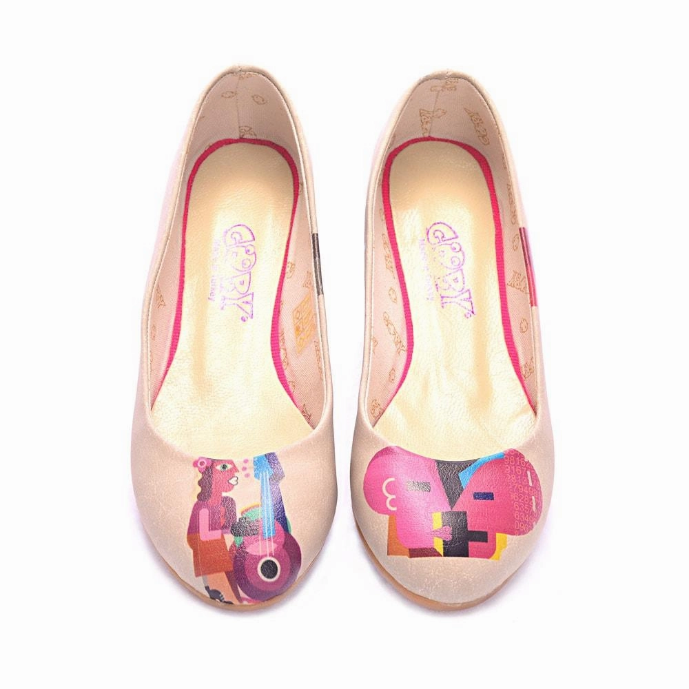 Abstract Music and Dialogue Ballerinas Shoes 1095 Shoes With Arches For Flat Feet