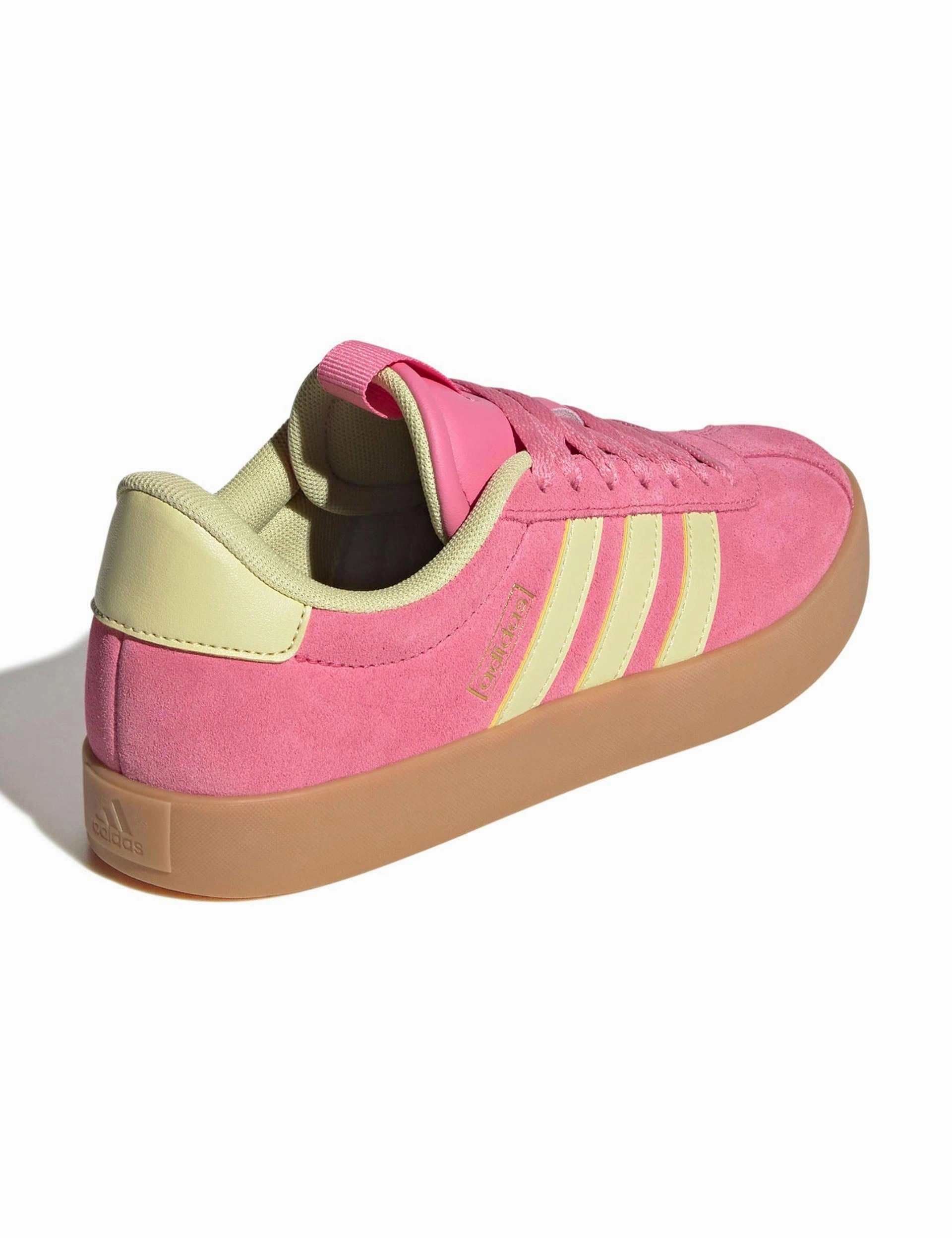 VL Court 3.0 Shoes - Pink Fusion/Powder Yellow/Gold Metallic Adidas Karate Shoes