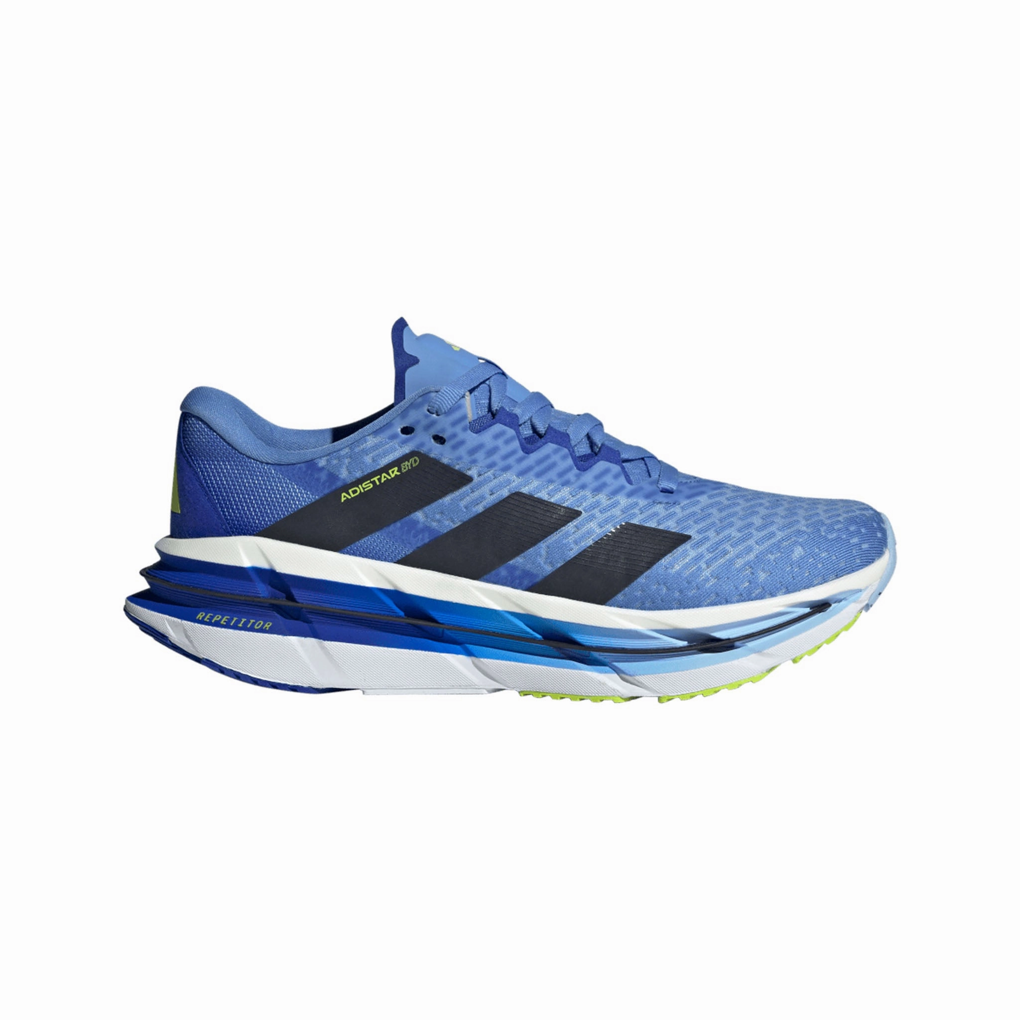 Adidas Crazyfast Indoor Soccer Shoes adidas | Men's Adistar BYD Running Shoes - Blue Fusion/Legend Ink/Solar Slime