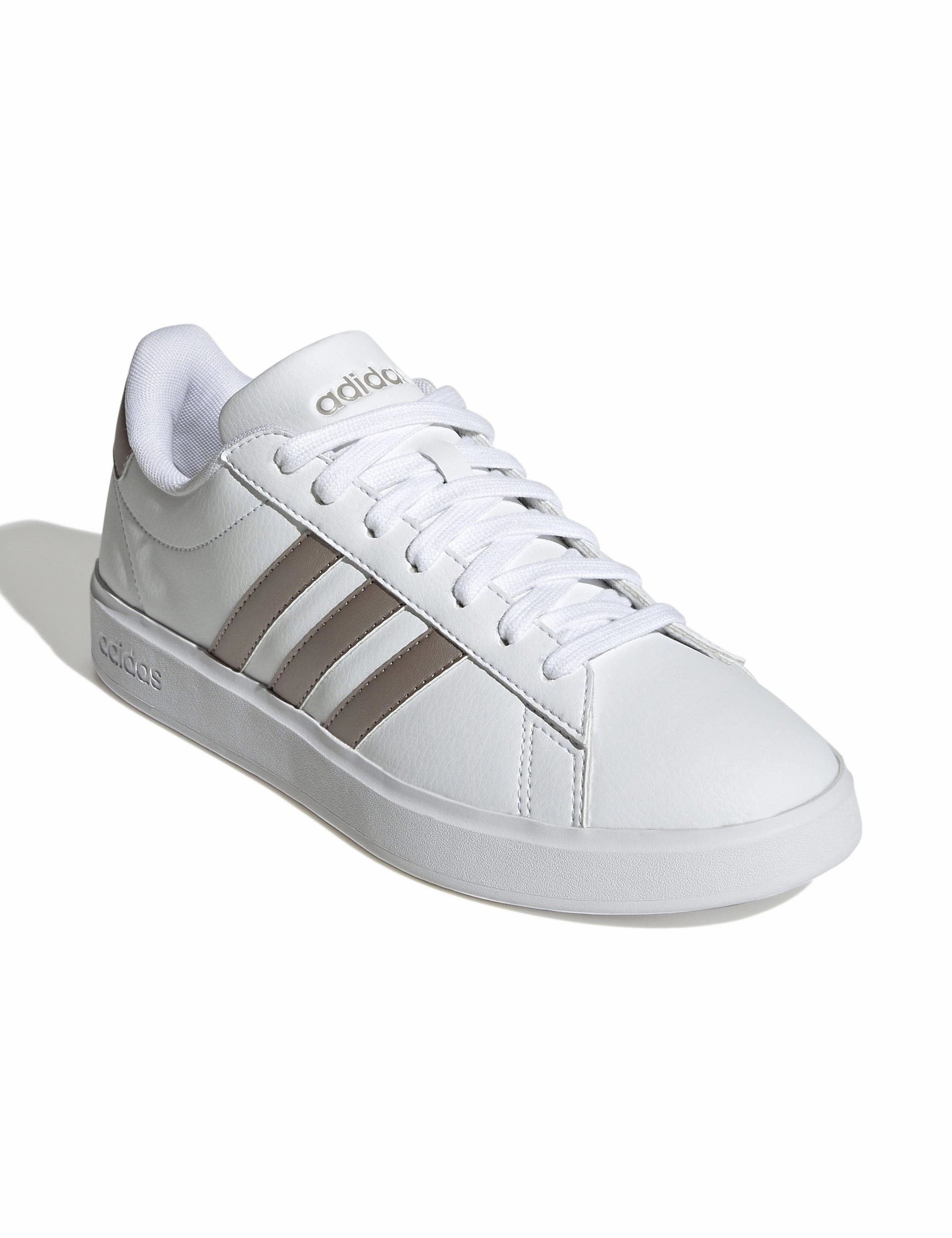 High Top Adidas Shoes Grand Court 2.0 Shoes - Cloud White/Platinum Metallic
