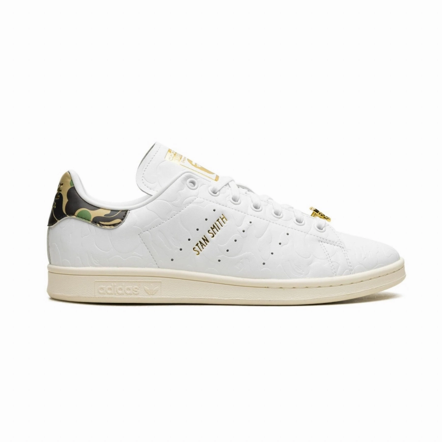 Adidas Stan Smith Bape 30th Anniversary White Cloud White Adidas Shoes Size 3