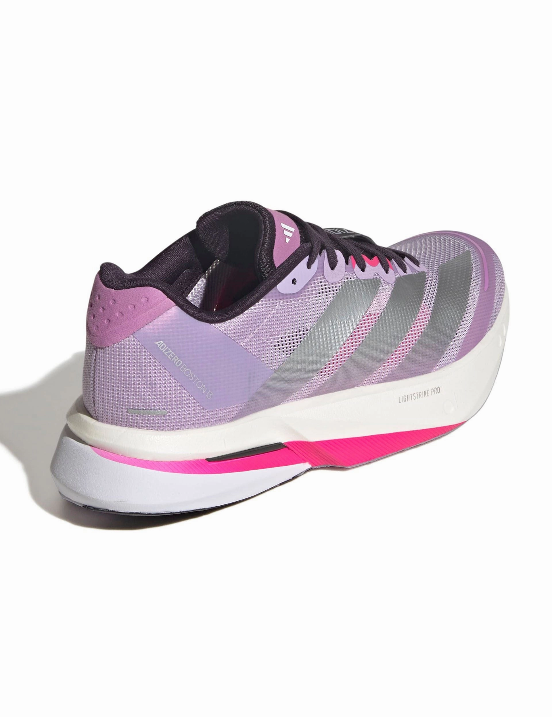 Adizero Boston 13 Shoes - Powder Plum/Silver Metallic/Shock Pink Adidas Japan Shoes On Feet