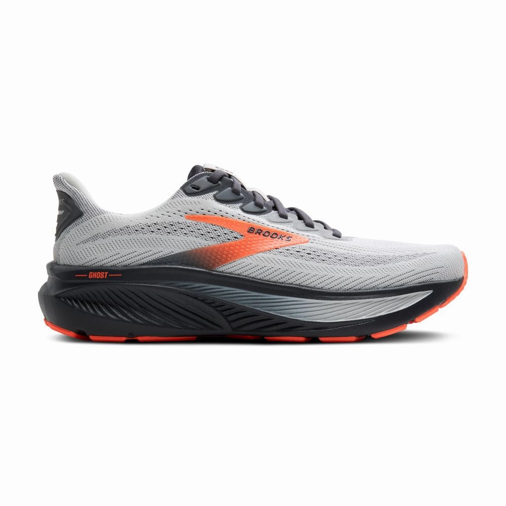 Best Running Shoes With Arch Support 'Brooks' Men's Ghost 17 - Oyster Mushroom / Orange / Ebony