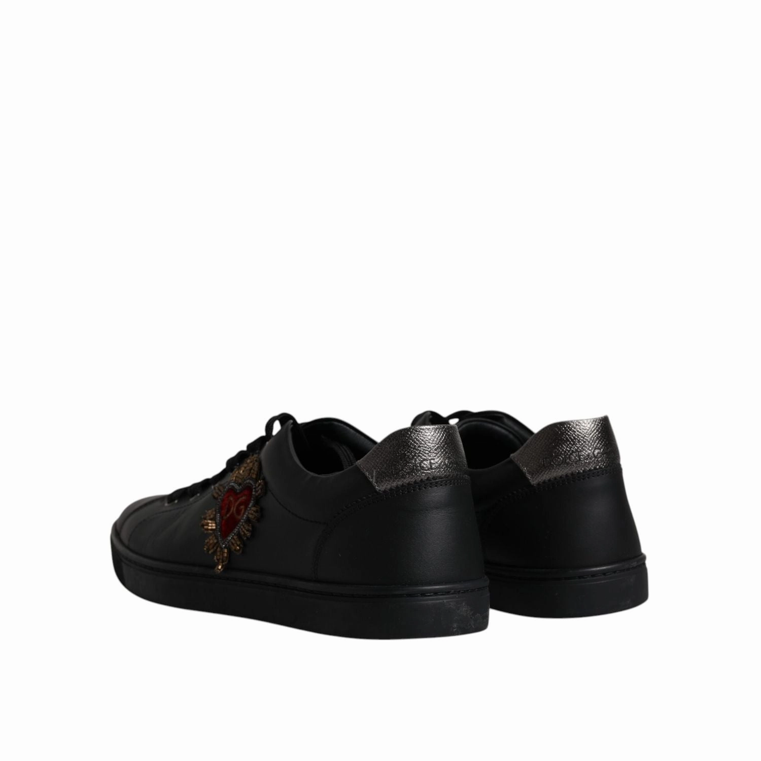 Dolce & Gabbana Black Leather London Heart Men Sneakers Shoes Gucci Shoes And Sneakers
