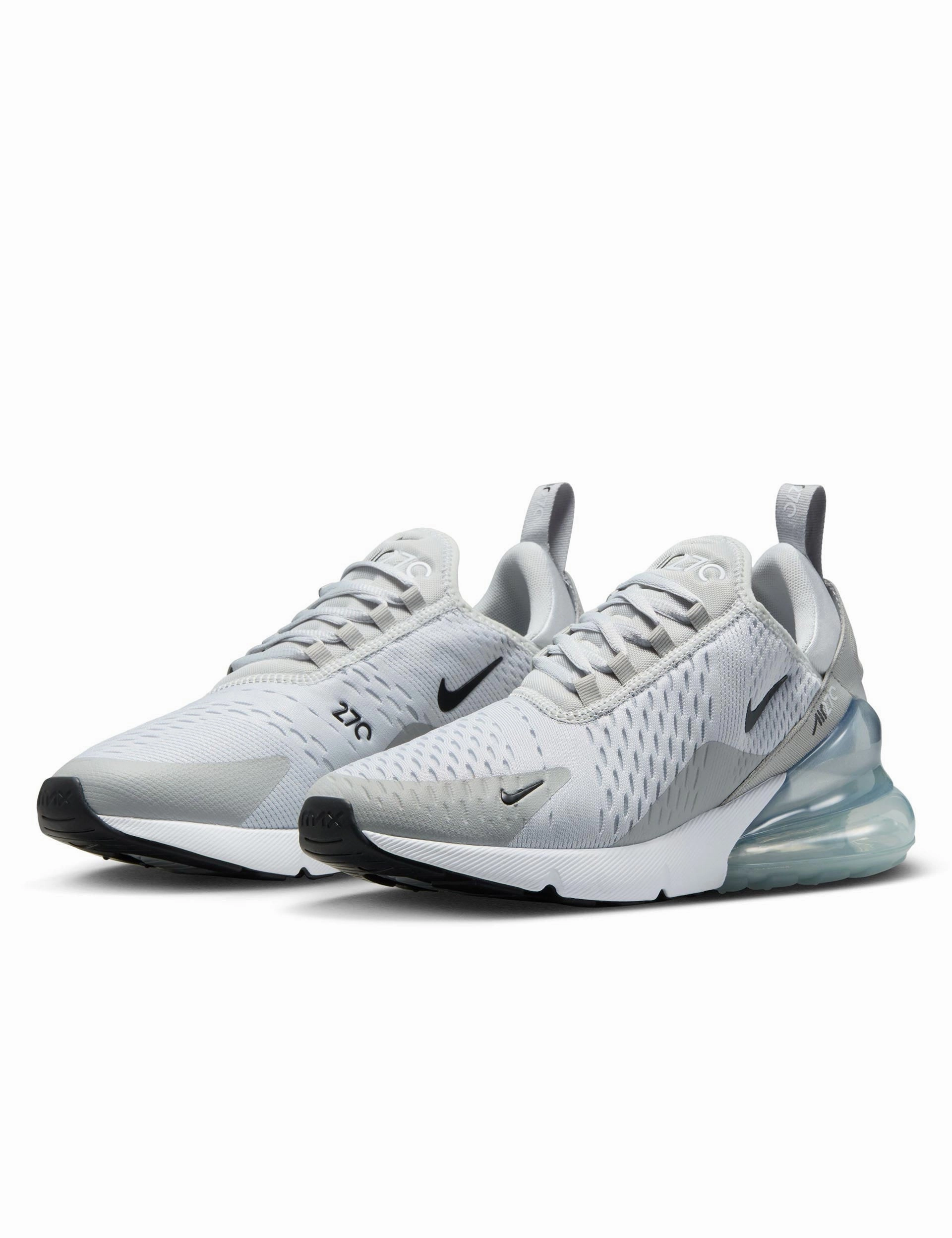 Air Max 270 Shoes - Pure Platinum/Black/Light Smoke Grey Asics Concrete Running Shoes