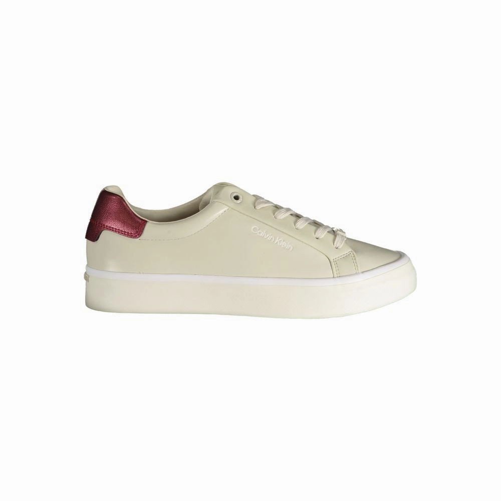 Silver Sneakers Card Calvin Klein Beige Polyester Sneaker