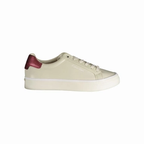 Gold High Top Sneakers Calvin Klein Beige Polyester Sneaker