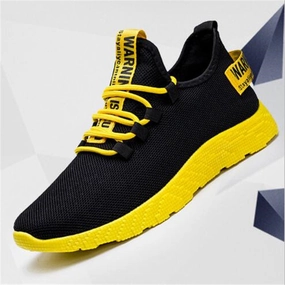 Mustard Casual Shoes New Mesh Men Sneakers Casual Lace-up Sneakers Breathable No-slip For Male Tennis Flying Weaving Tourist Leisure Sports Shoes