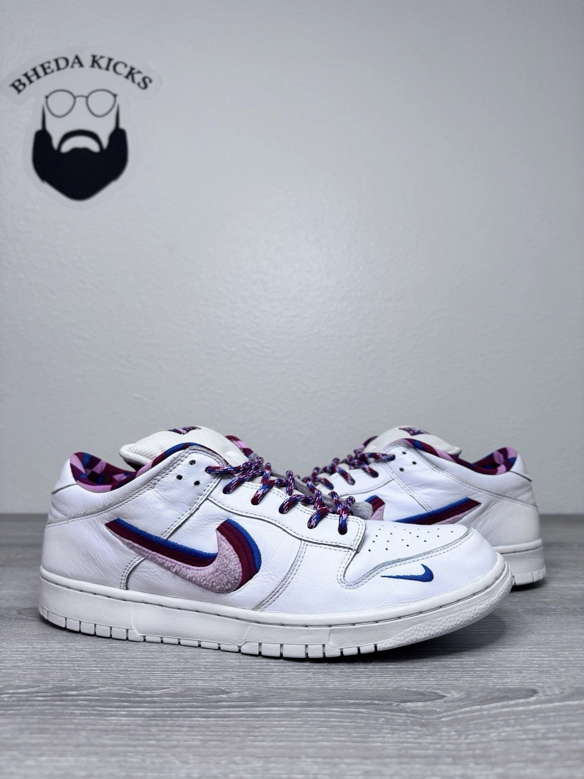 Size 13 - Nike Parra x Dunk OG SB QS Low White CN4504-100 Preowned Clean Asics Versablast 3 Running Shoes