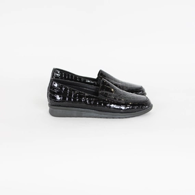 Tony Bianco Loafers Comfy Shoes Black Faux Alligator Loafers