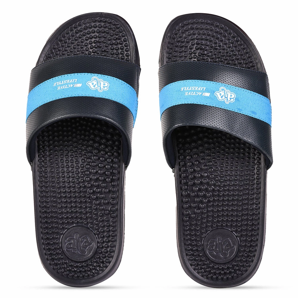 Coziest Slippers A-HA By Liberty ADAM-7 Navy Blue Slides For Men