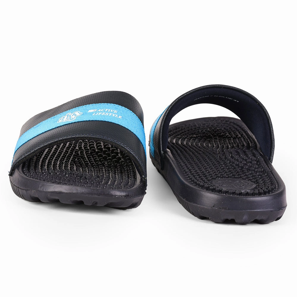 A-HA By Liberty ADAM-7 Navy Blue Slides For Men Tazz Platform Clog Slippers