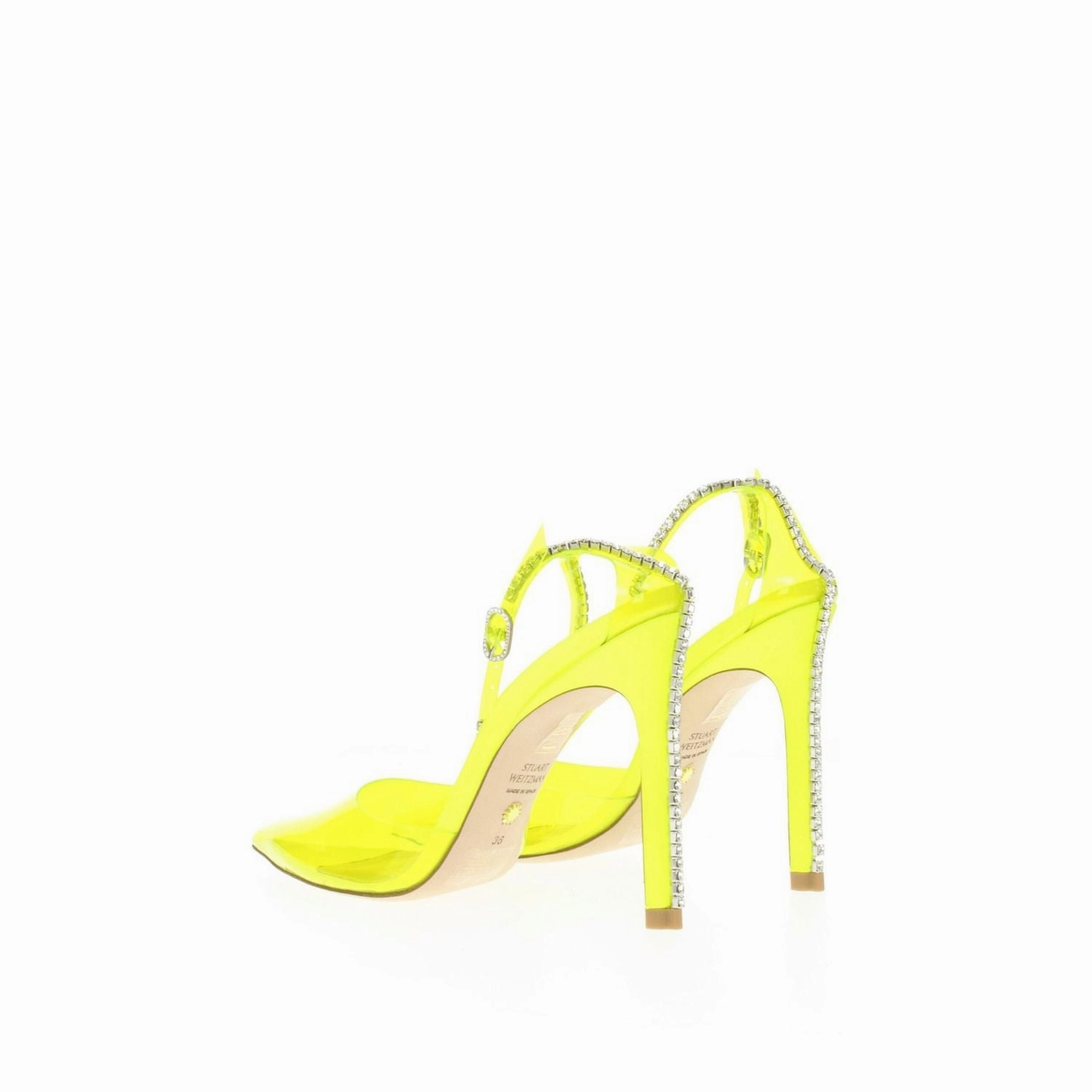 Stuart Weitzman Yellow Pvc Stiletto Heel Sandals Pointed Toe Sandals