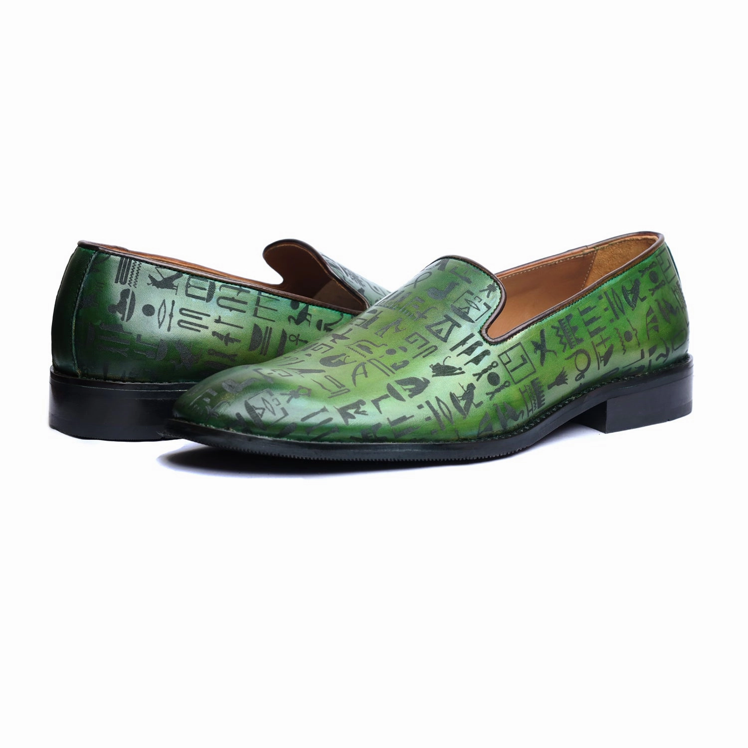 Martens Loafers Amber Hand Patina Loafers Green