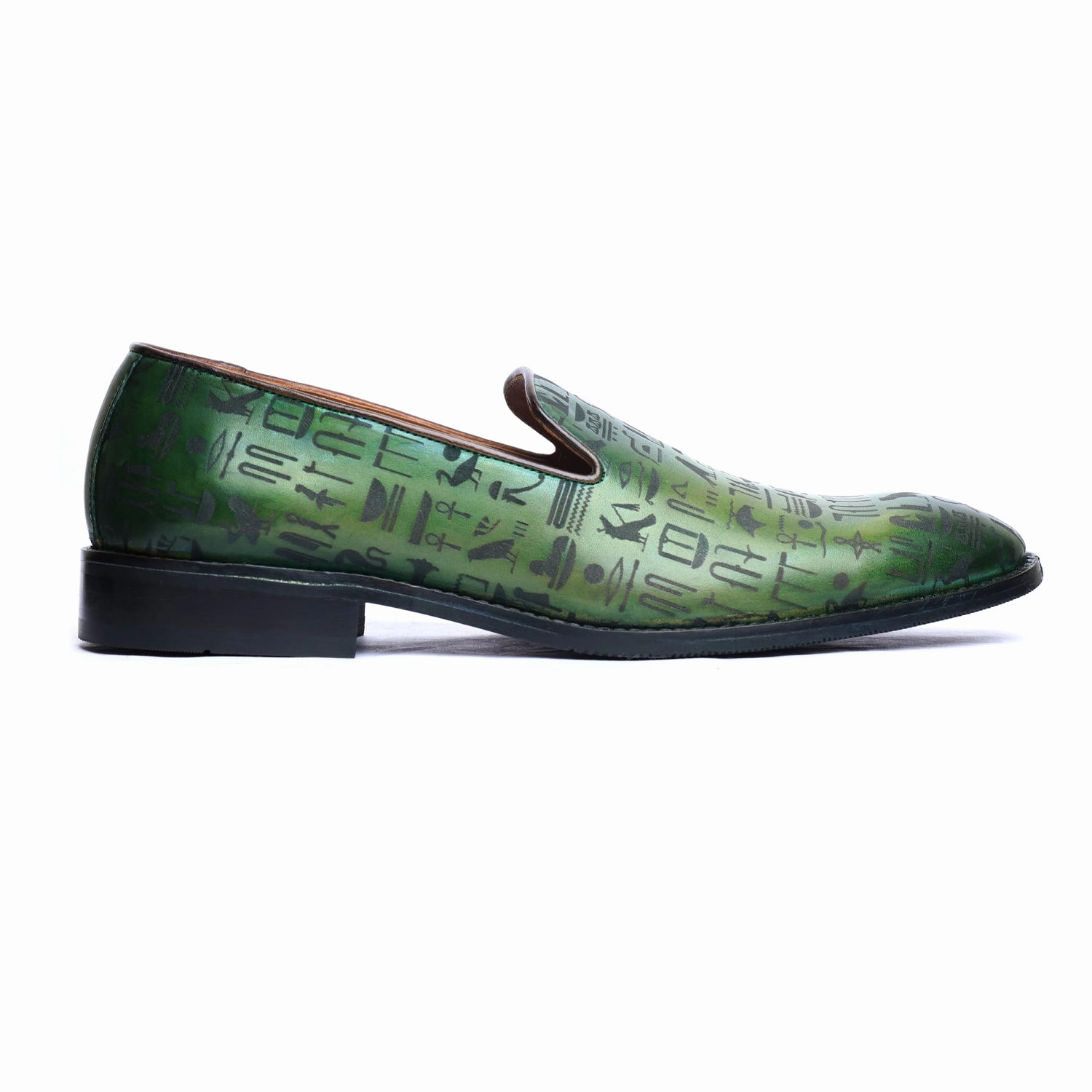 Amber Hand Patina Loafers Green Loafers And Dresses