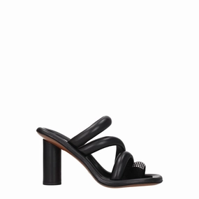 Ambush Black Leather Stiletto Heel Sandals Fashionable Sandals