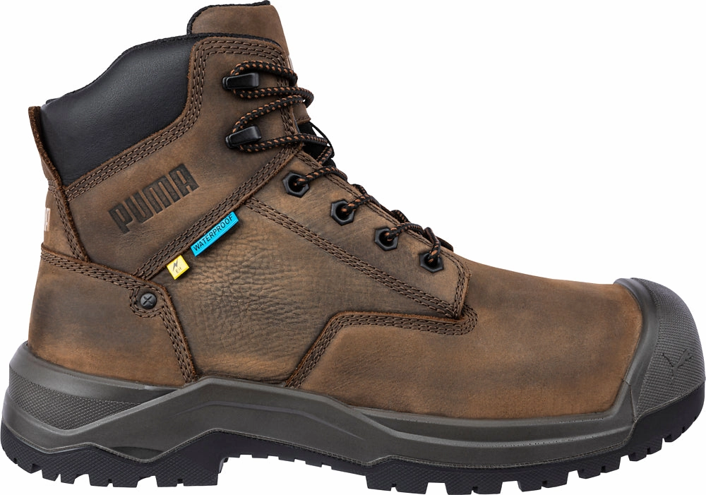 'Puma' Men's 6" Granite MetGuard EH WP Comp Toe - Brown Asics Gore Tex Hiking Shoes