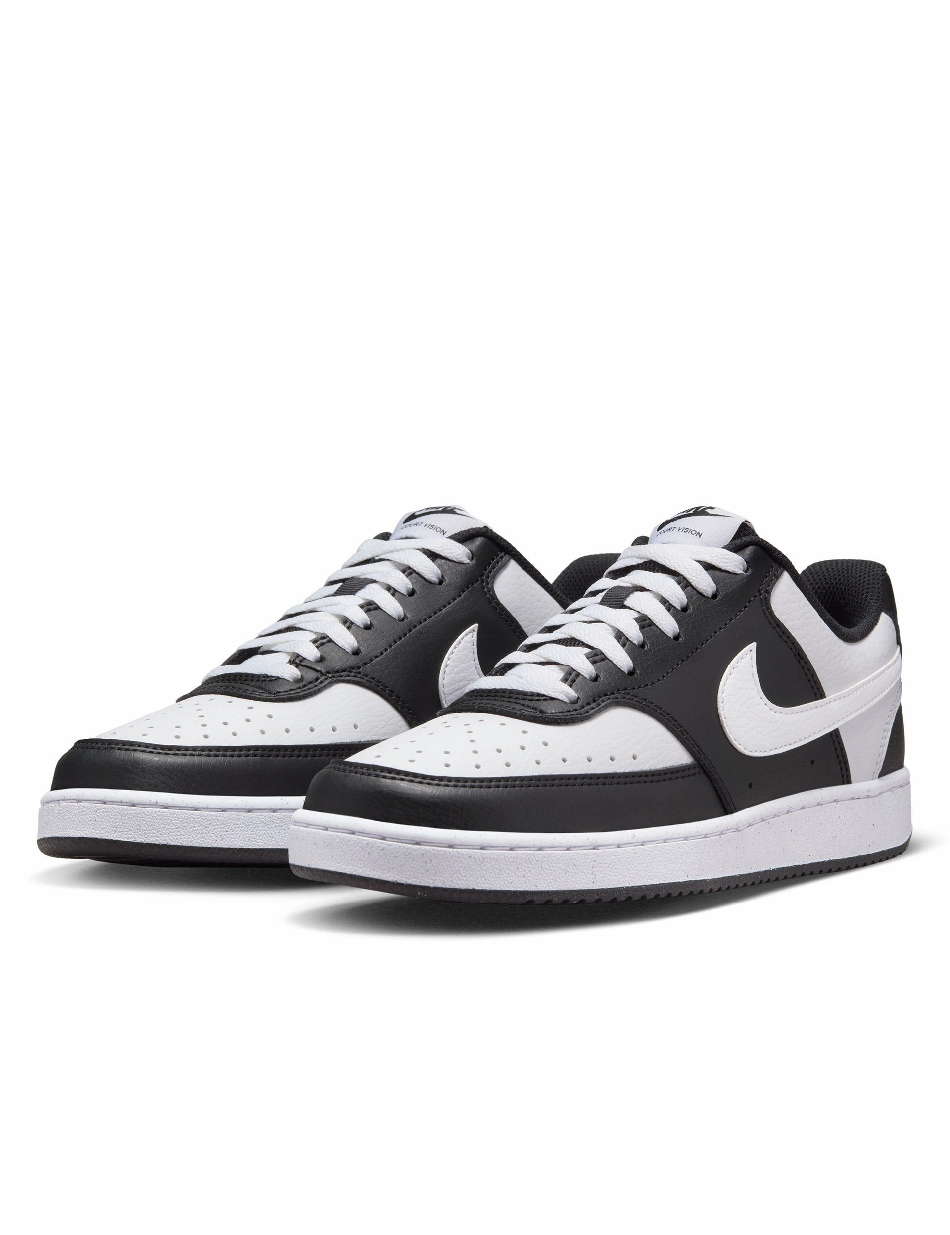 Asics Wide Tennis Shoes Court Vision Low Next Nature Shoes - Black/White