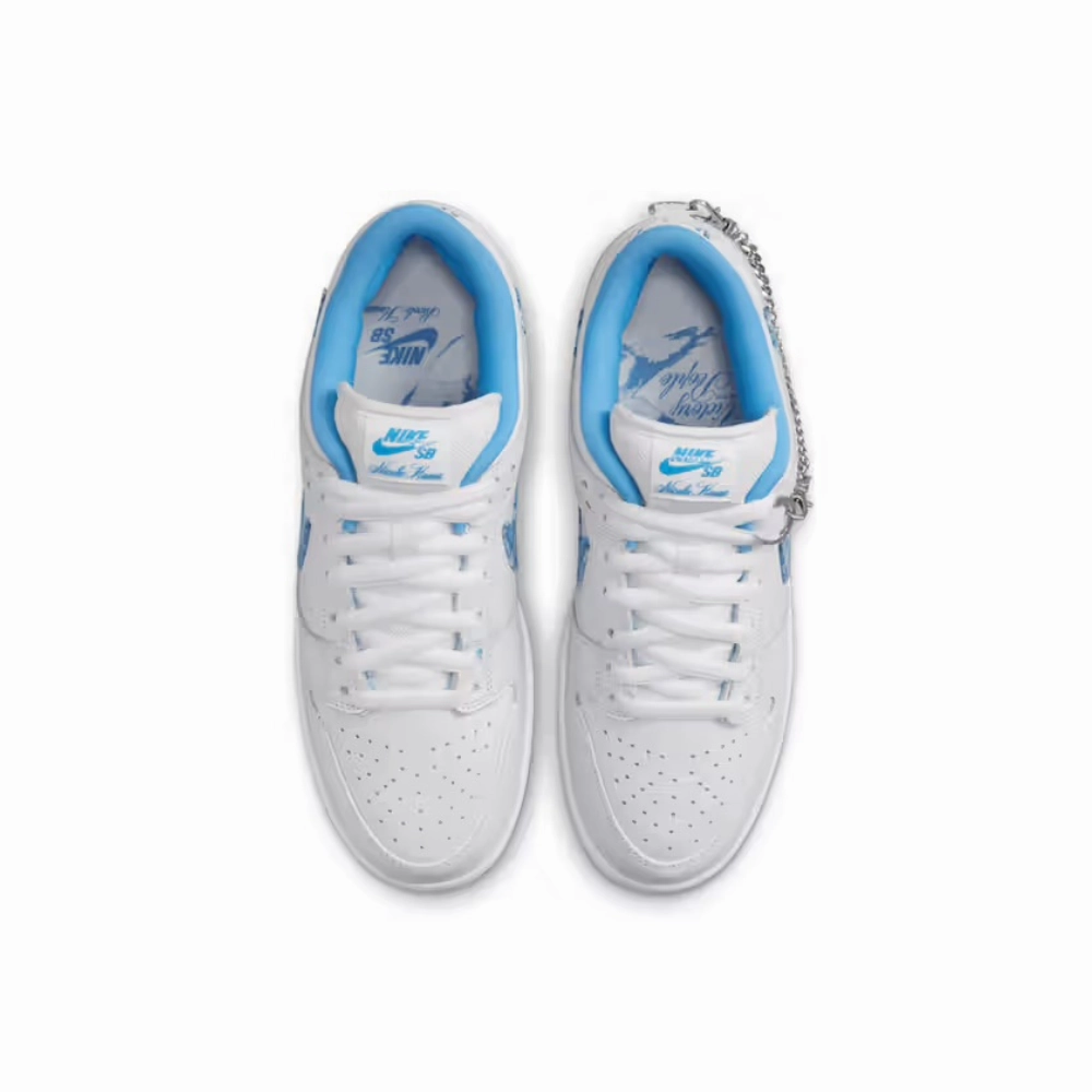 Nike SB Dunk Low Pro Nicole Hause White University Blue Midnight Navy Pure Platinum Asics Japan Golf Shoes