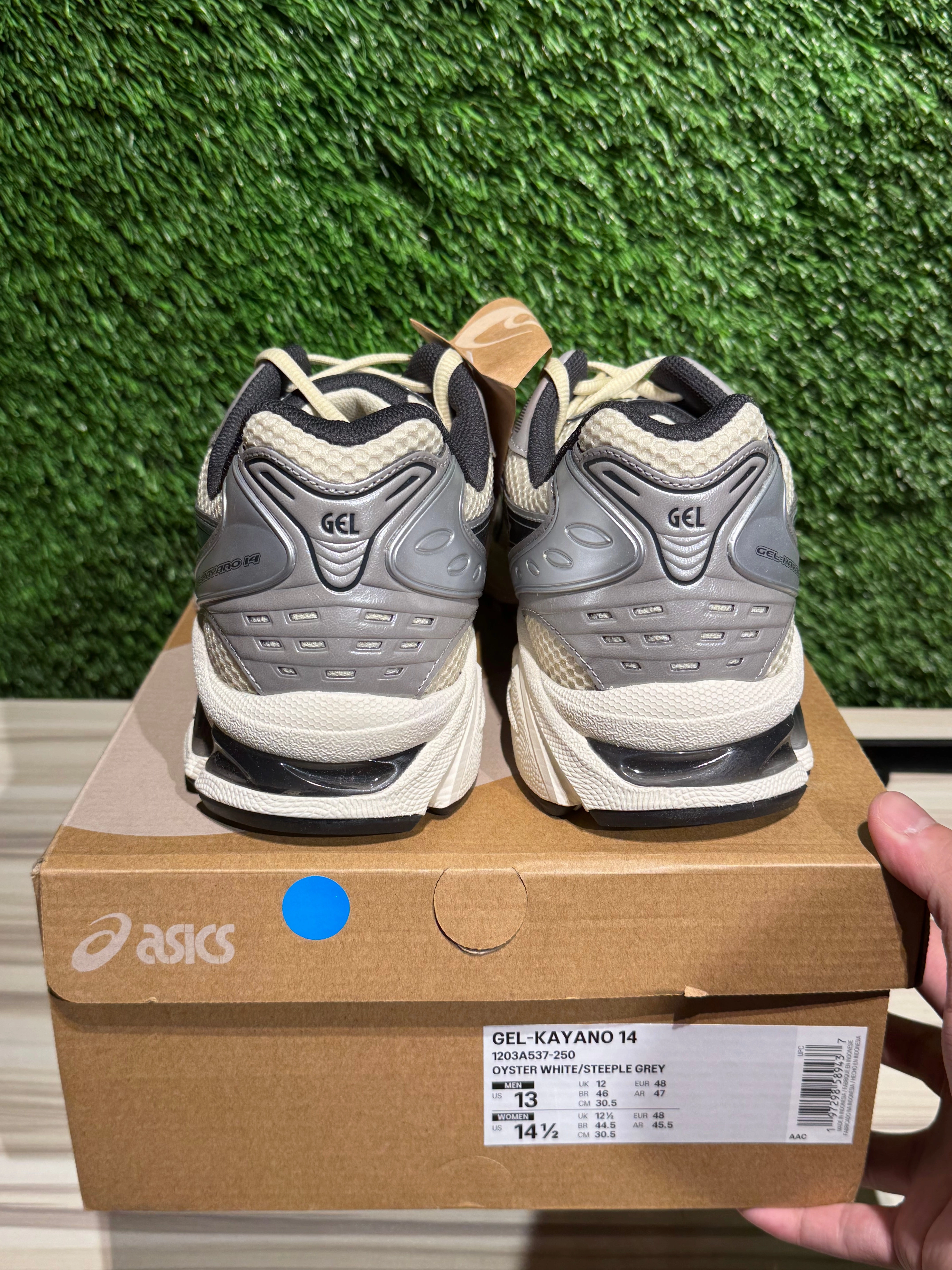 Asics Chooser ASICS Gel-Kayano 14 Oyster White Steeple Grey Sz 13