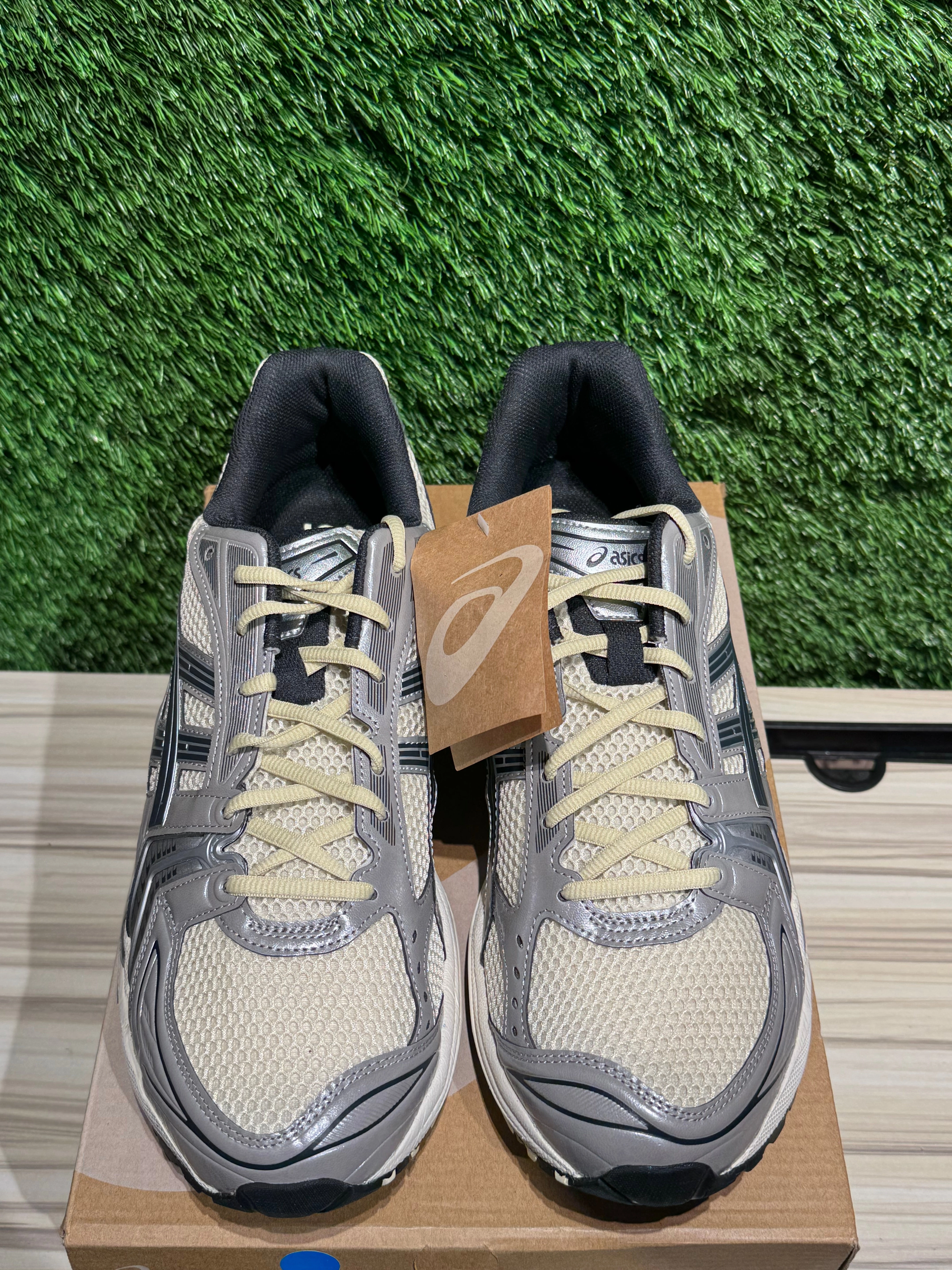 Asics Dedicate Tennis Shoes ASICS Gel-Kayano 14 Oyster White Steeple Grey Sz 13