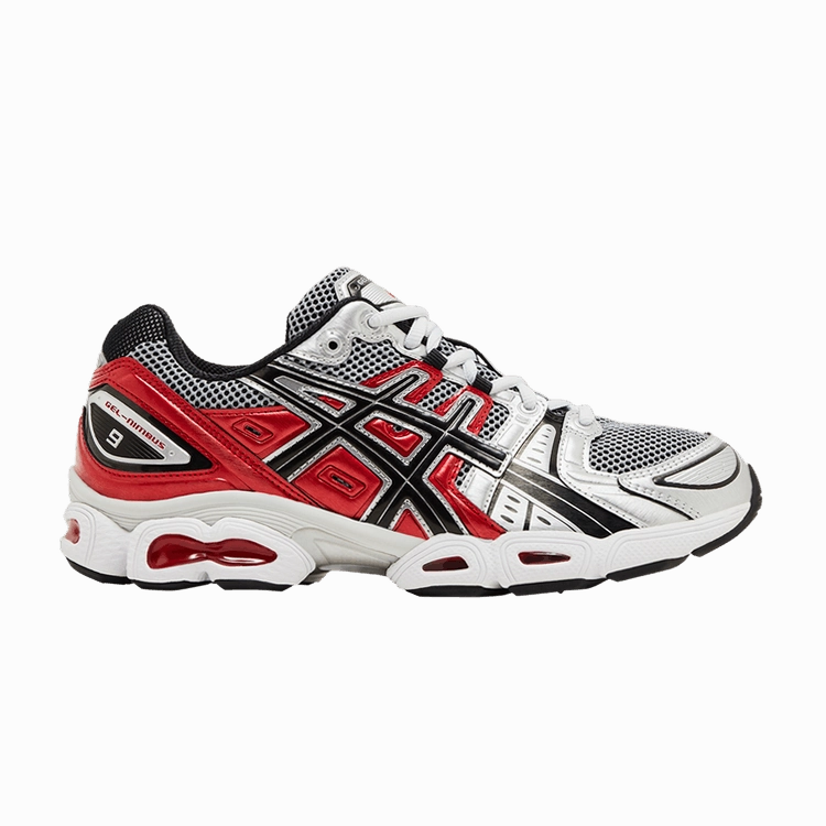 ASICS Gel-Nimbus 9 Pure Silver Classic Red Asics Shoes Within Mi