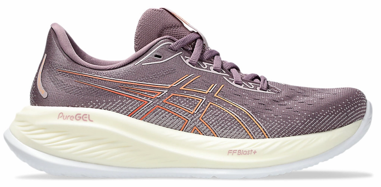 Asics Gel Indoor Court Shoes ASICS Womens Gel Cumulus 26 - Dusty Maueve/Faded Orange (1012B599-501)