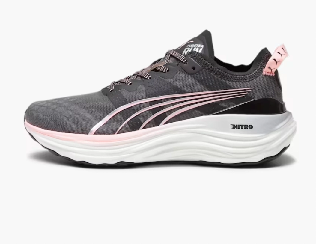 Puma Womens ForeverRUN NITRO- Puma Black/Koral Ice/Puma Silver (377758-08) Asics Floral Shoes