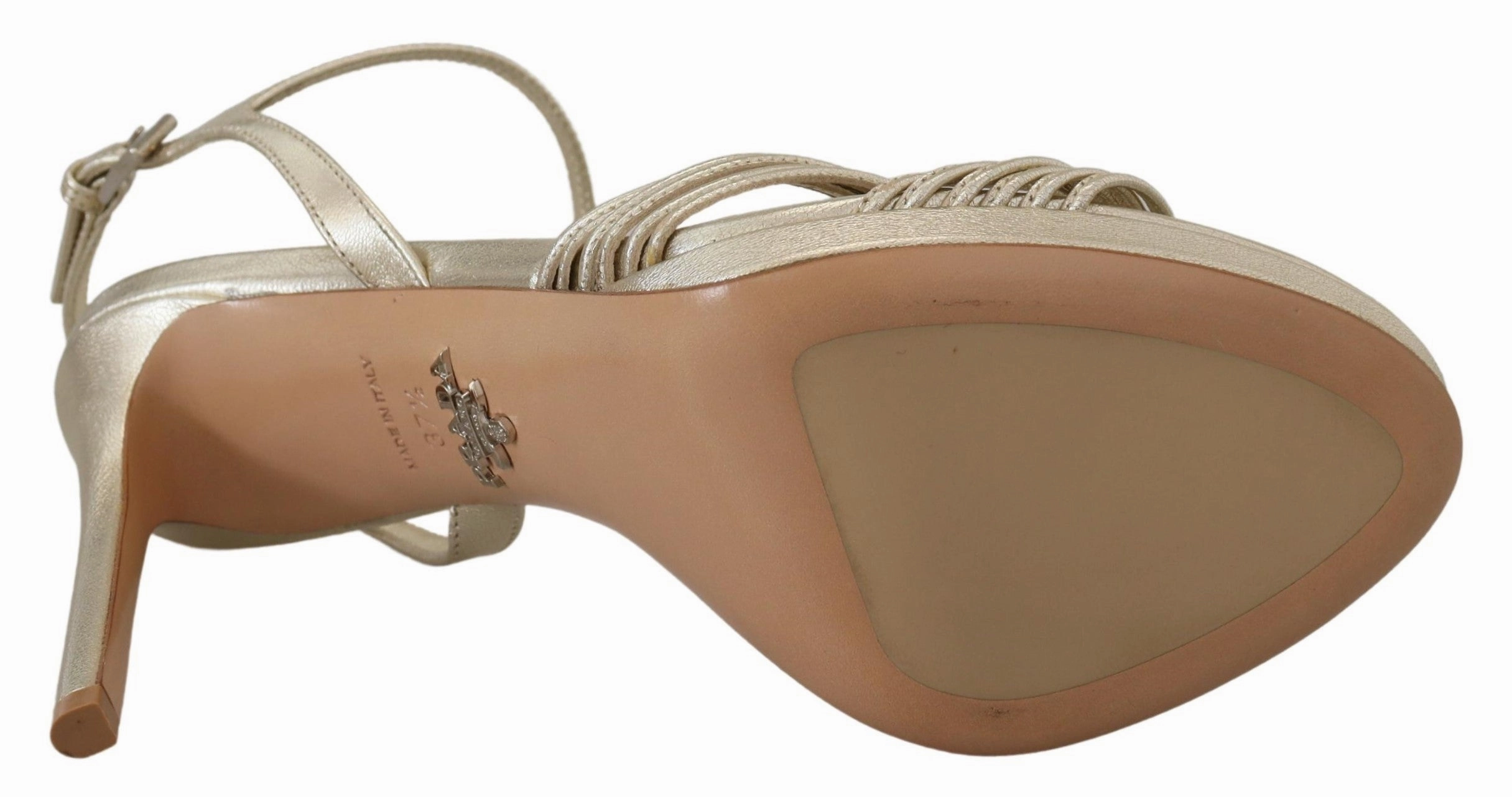 Gold Leather Sandals Ankle Strap Heels Stiletto Sandal Sandals Destination Wedding