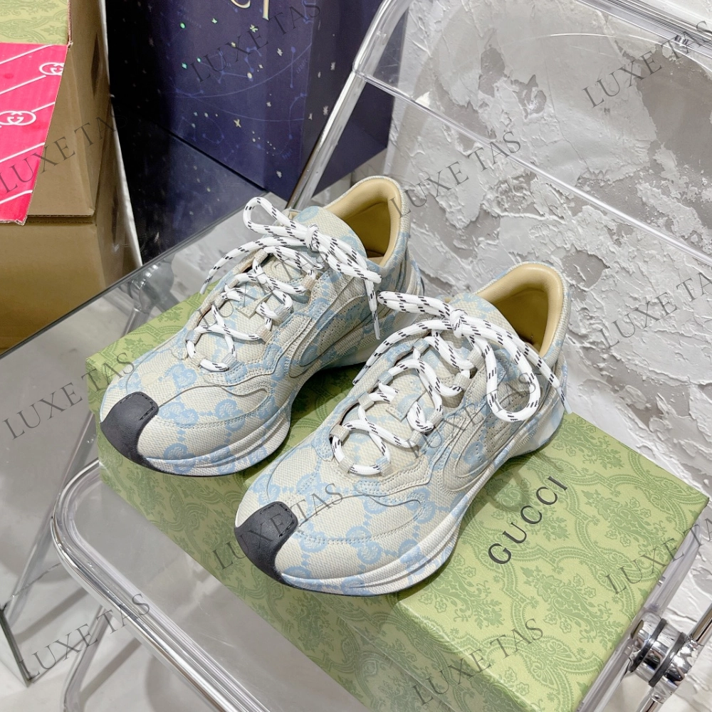 Sneakers Italian Beige & Blue GG Run Sneaker - Designer Sneakers for Women