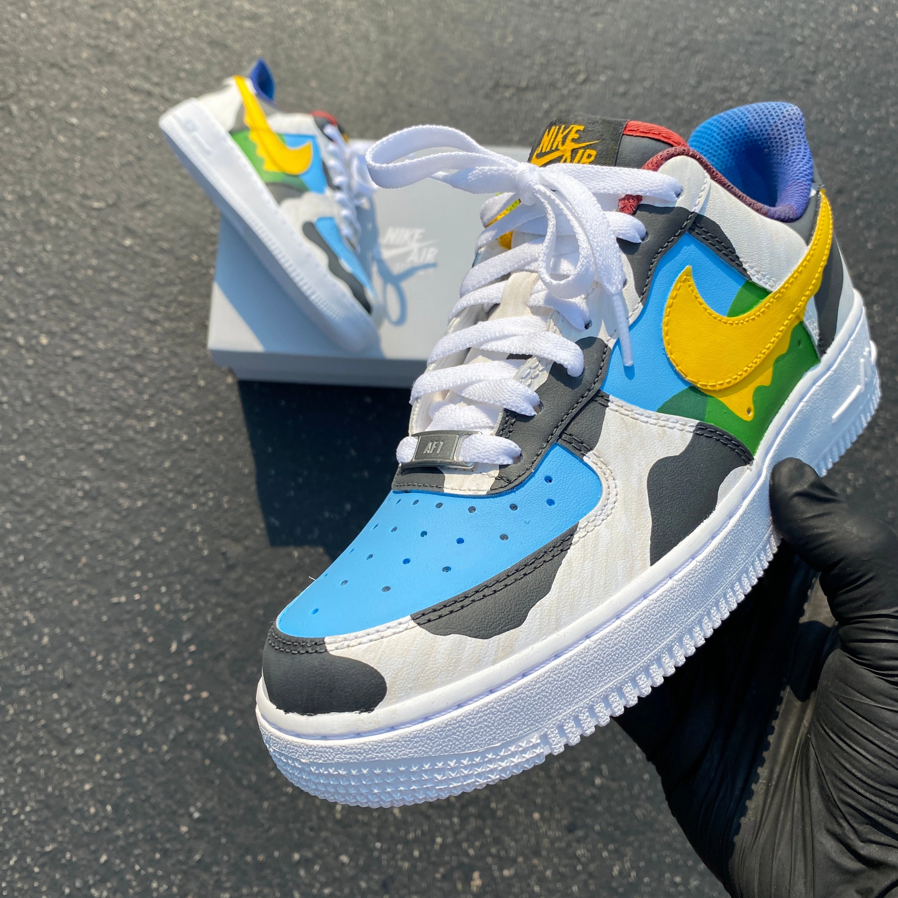 Nike Chunky Dunky Ben and Jerry Custom Hand Painted Air Force 1s Asics Soft Sole Shoes