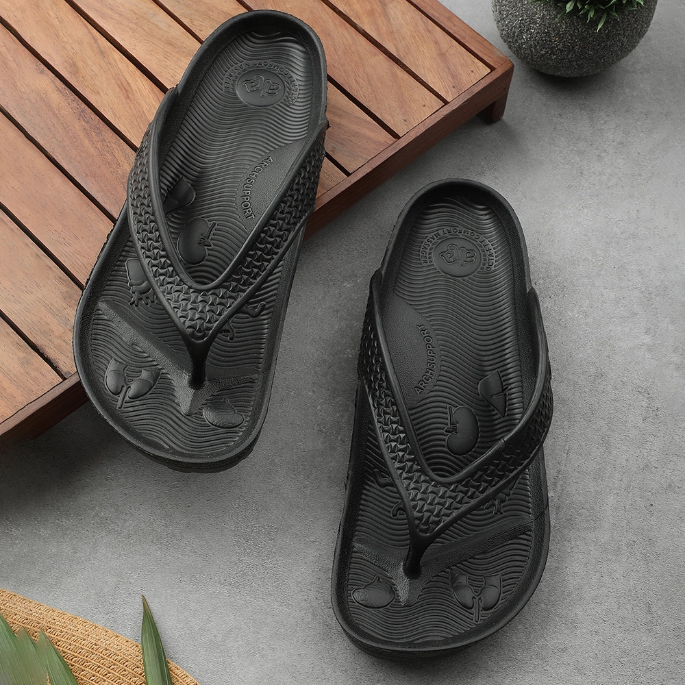 Kohls Slippers A-HA Black Casual Slipper For Men HAPPI-ME By Liberty