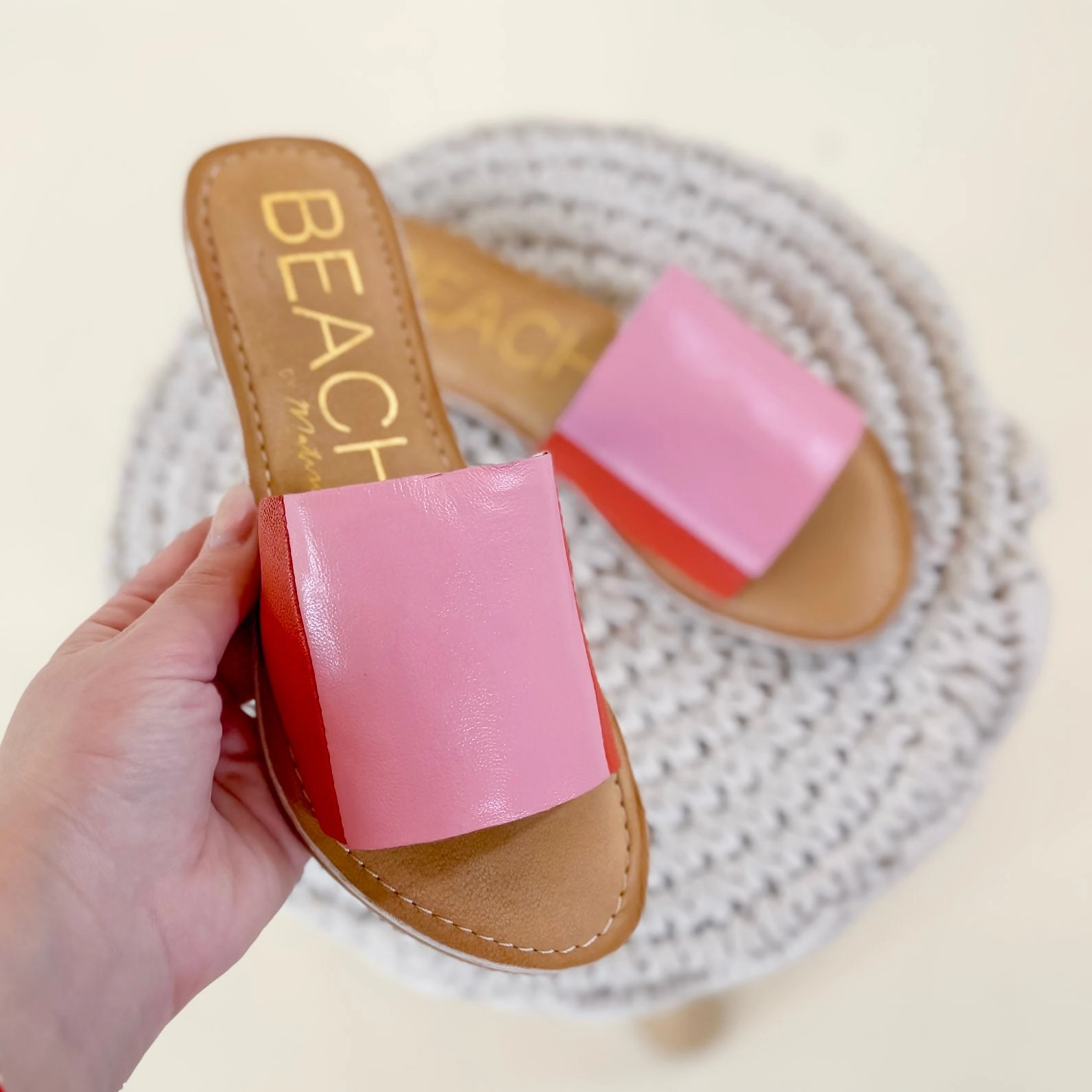 White Flip Flops With Wedge Heel Matisse | Bonfire Slide Sandal in Pink and Red
