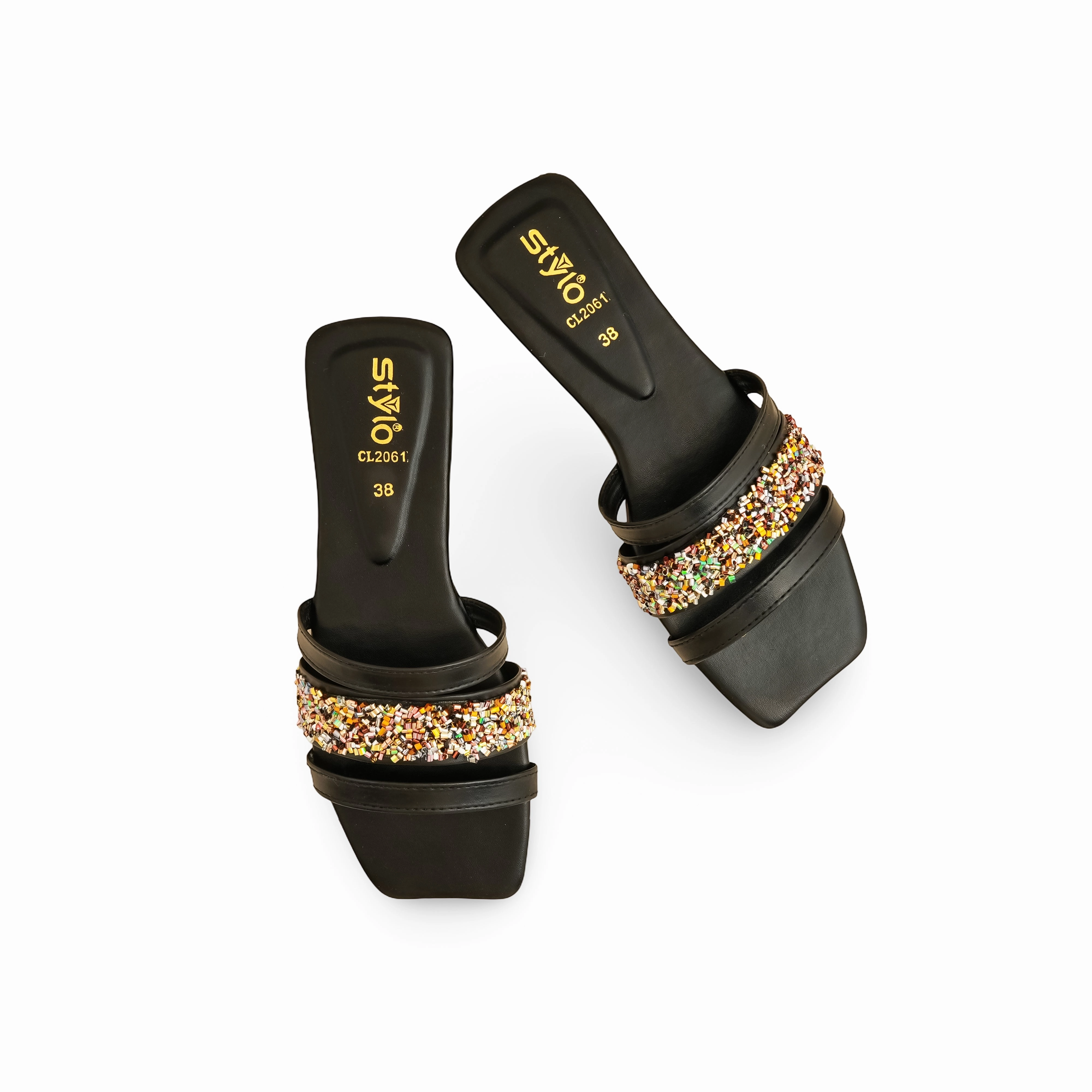 Black Casual Slipper For Ladies CL2061