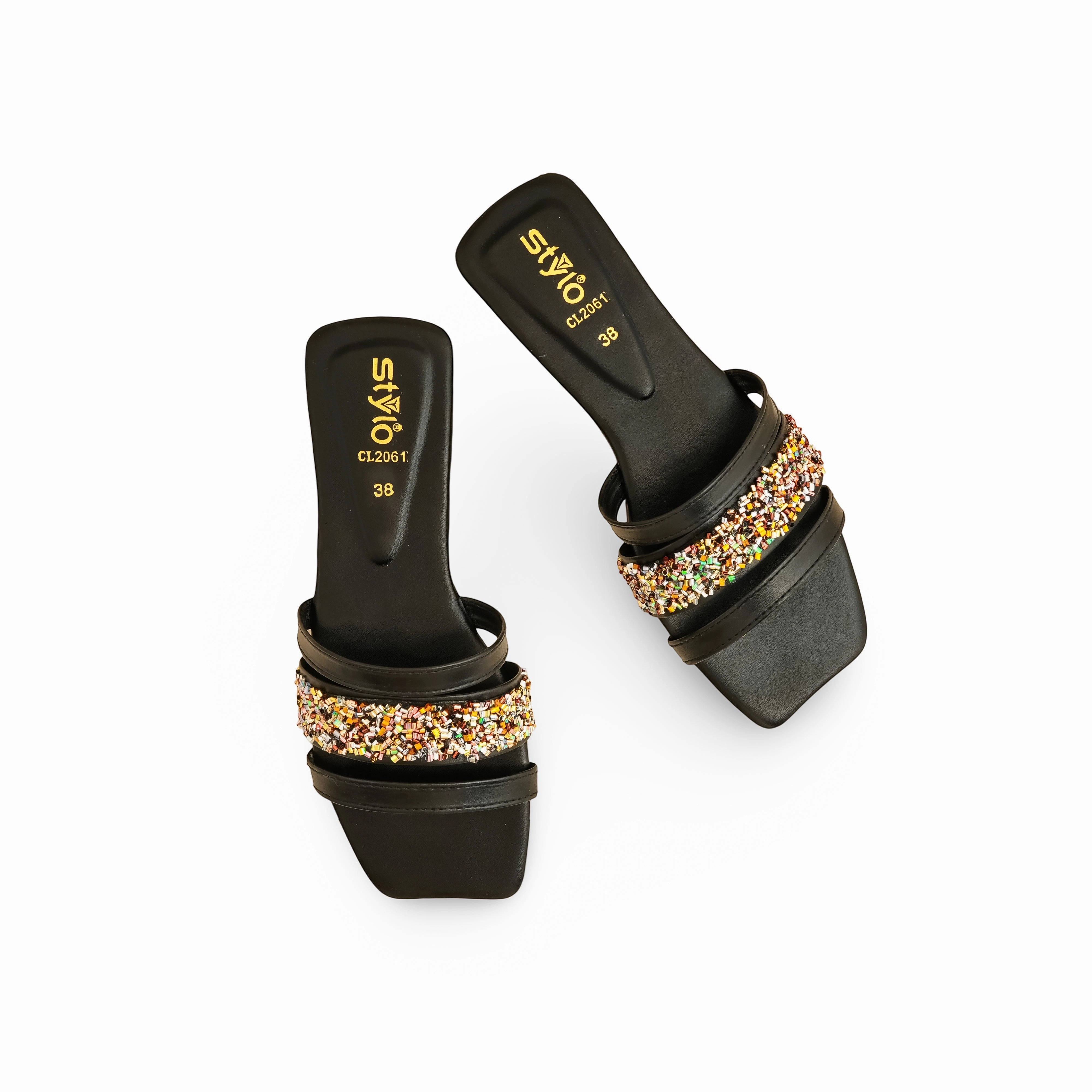 Black Casual Slipper For Ladies CL2061