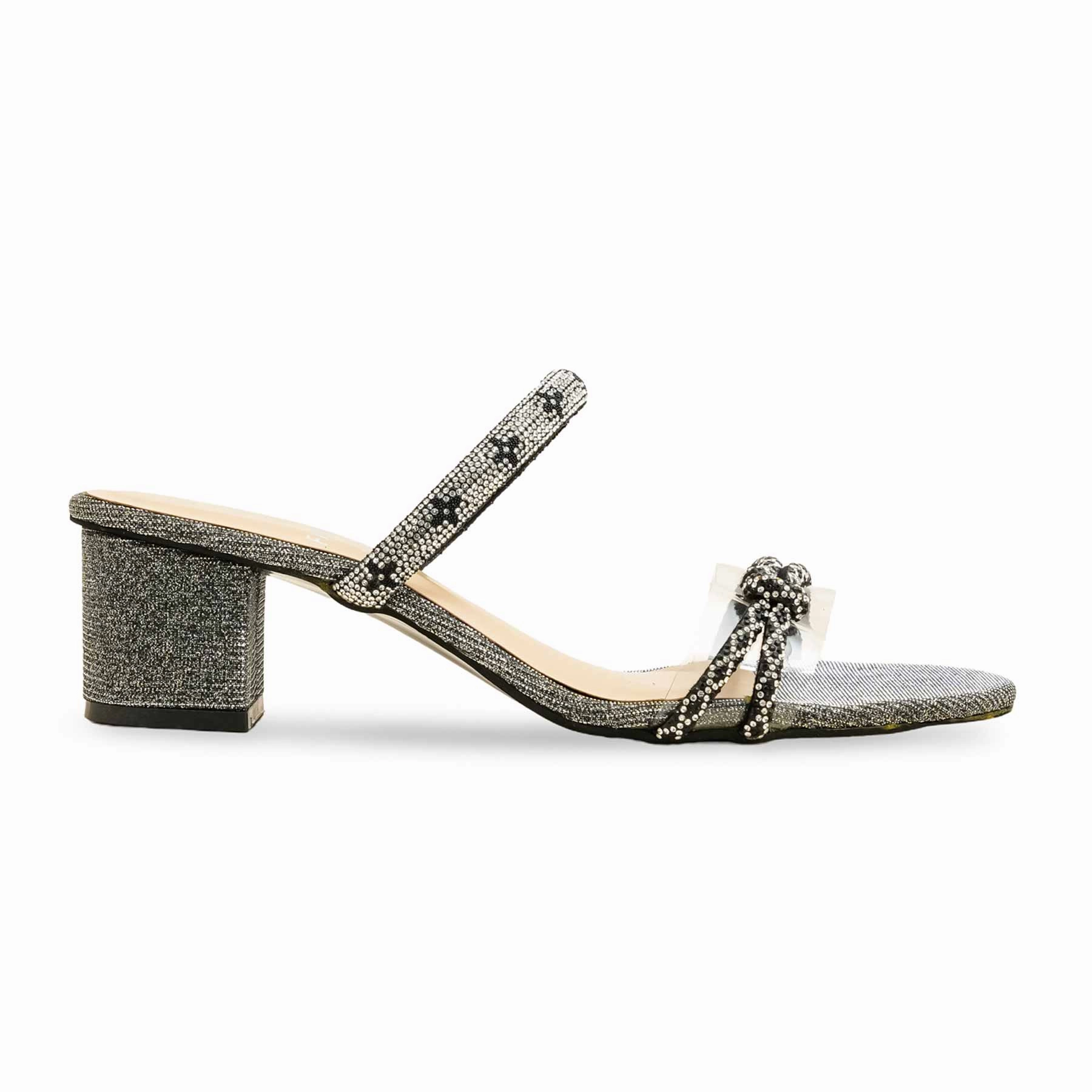 Black Fancy Slipper For Women FN8013 Sportswear Slides