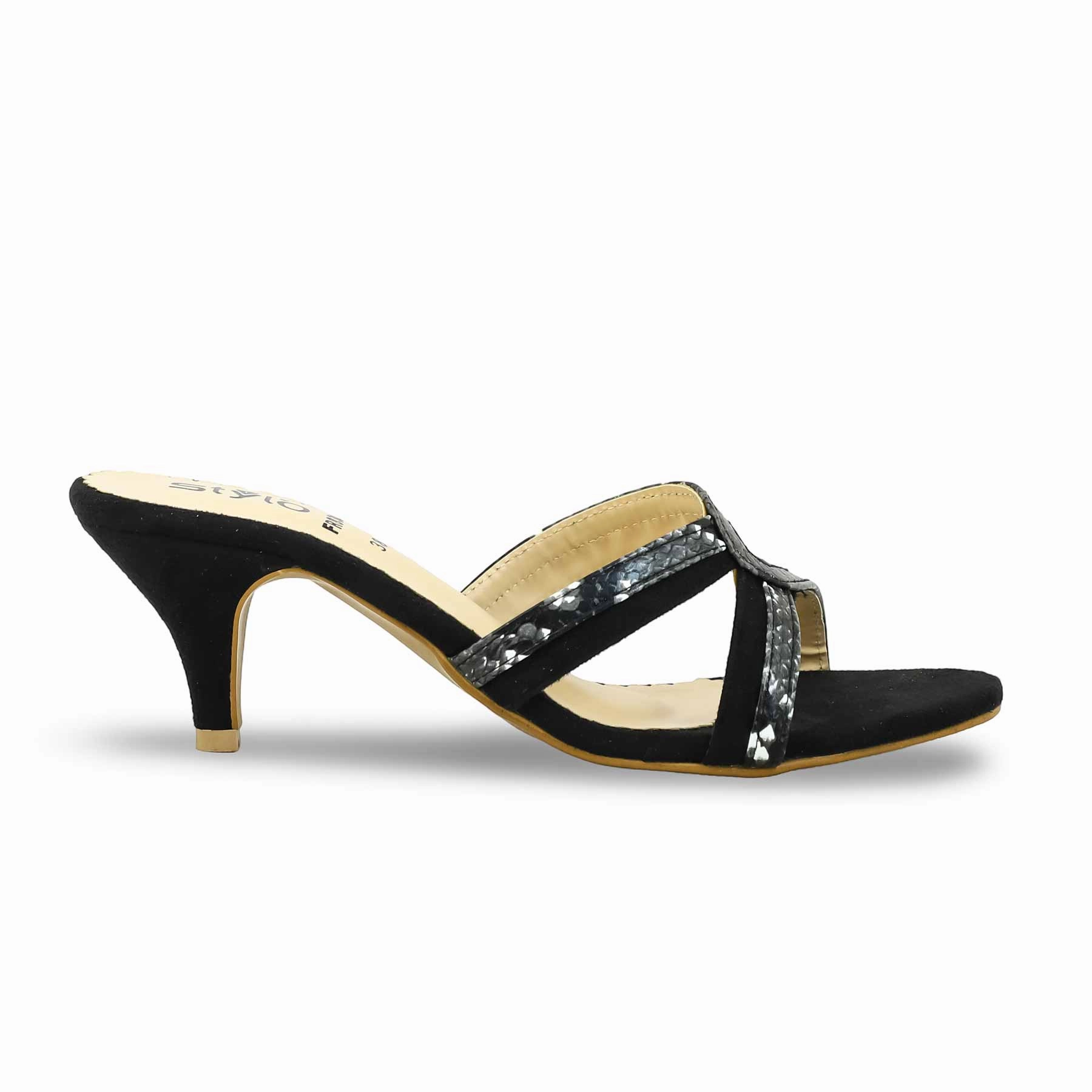 Toe Slide Black Formal Slipper For Women FR8306