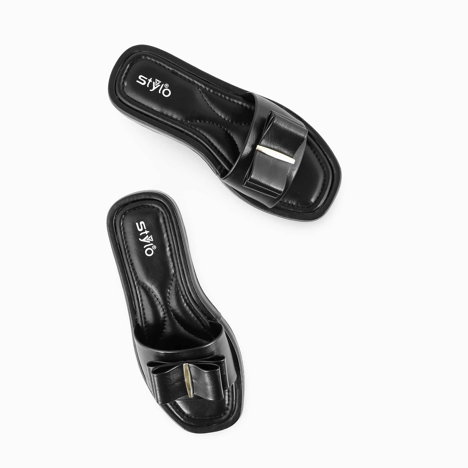 Hard Bottom Slippers Black Formal Slipper PU0473