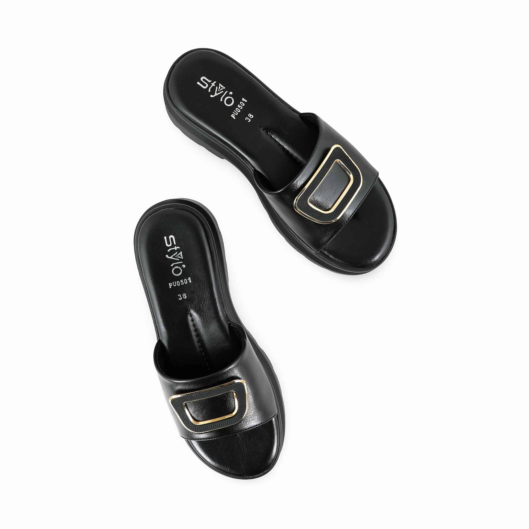 Black Formal Slipper PU0501 Halloween House Slippers