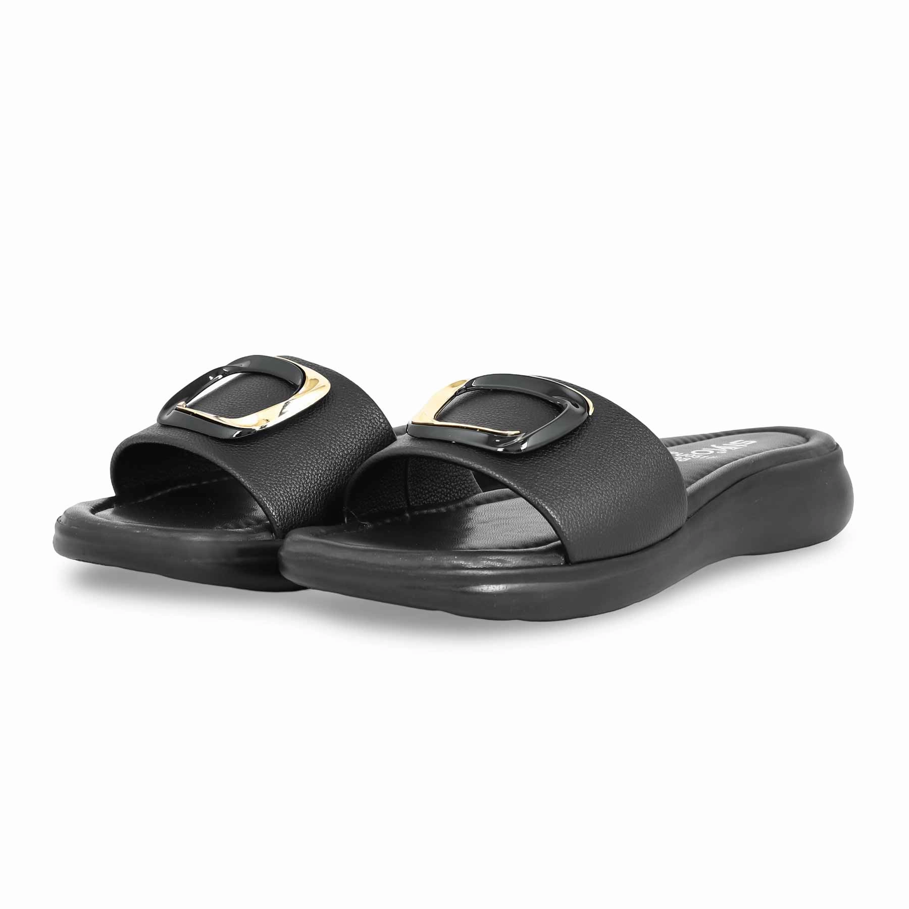 Black Formal Slipper PU0517 Slides From Walmart